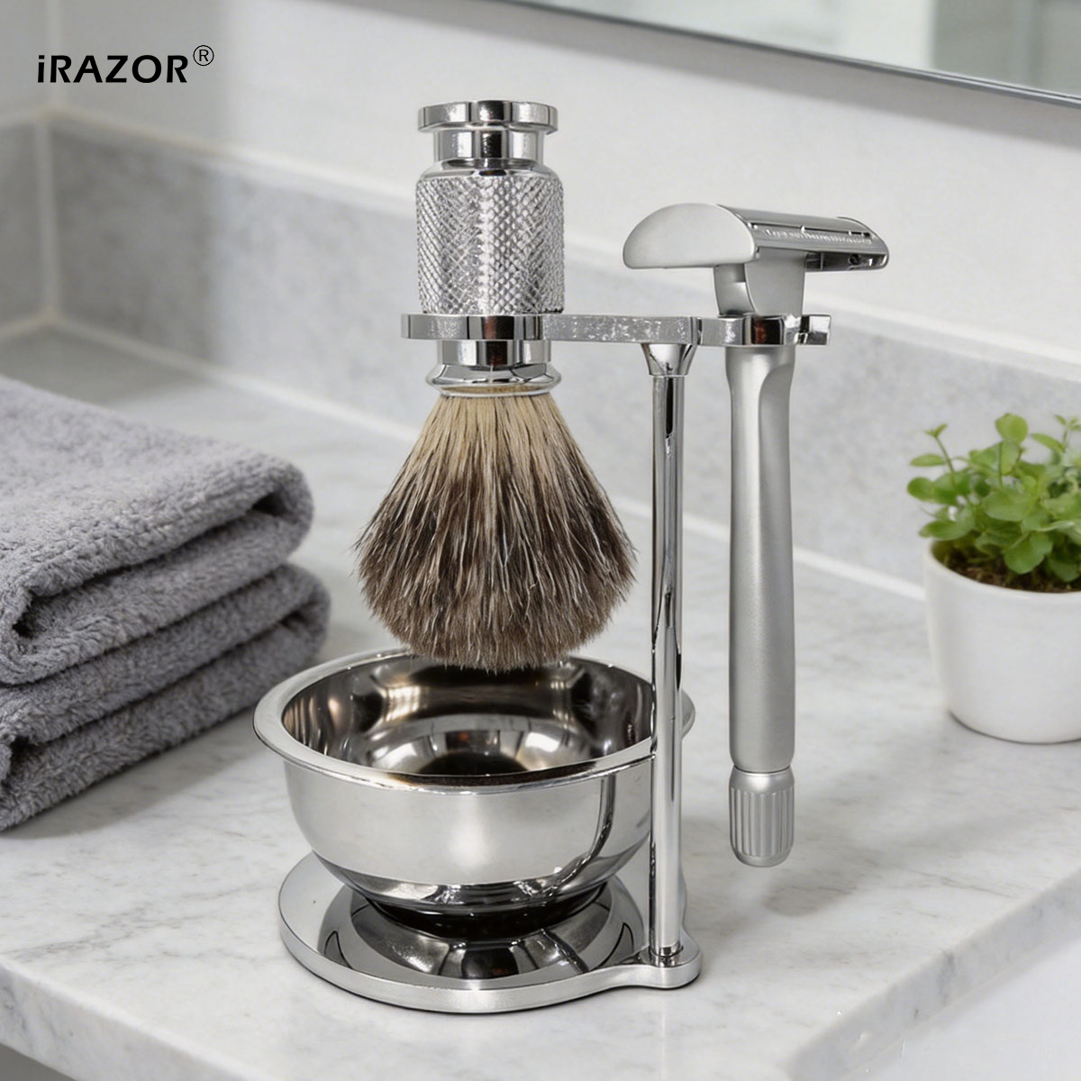Men'S Grooming Razor Kit - iRAZOR Butterfly Open Double Edge Safety
