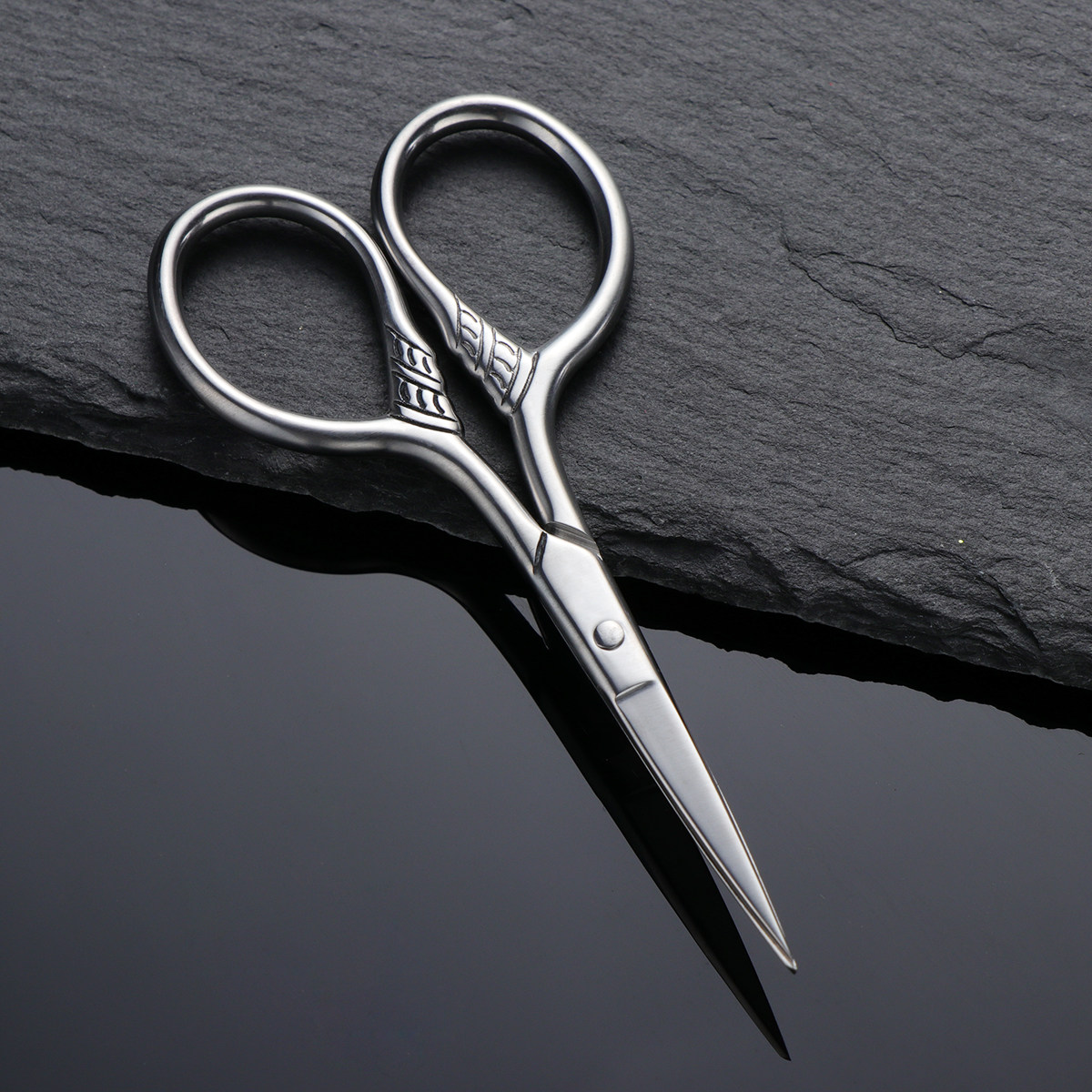 Men'S Grooming Mirror - Stainless Steel Beard Trimming Scissors for