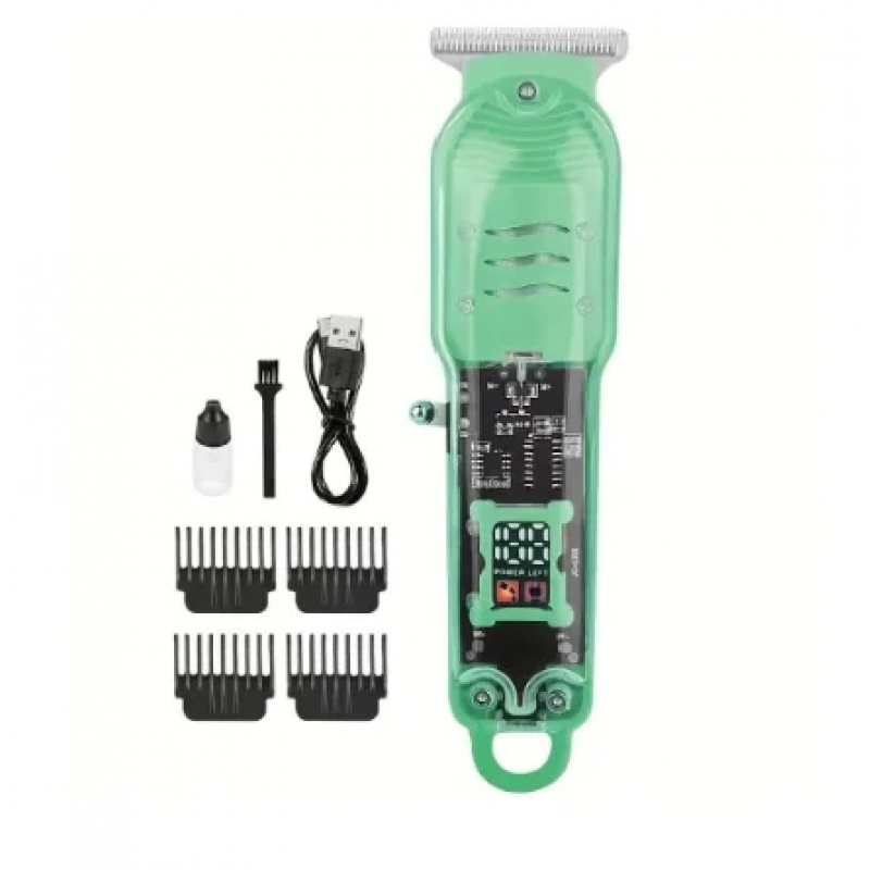 Men'S Grooming Electric Trimmer - USB Rechargeable Transparent Hair Clipper Cordless