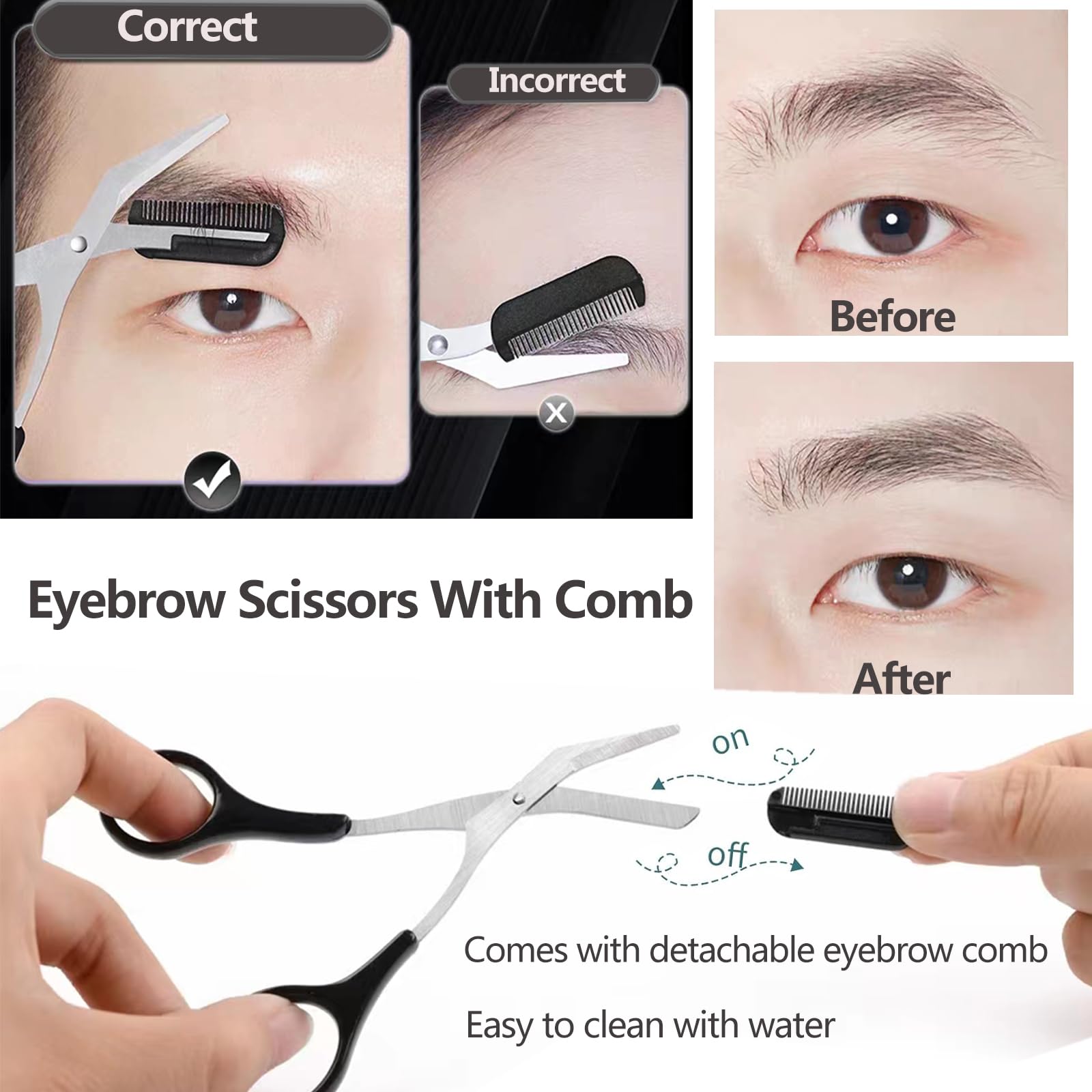 Eyebrow Scissors with Comb Fac - Men'S Grooming Electric Trimmer review and price