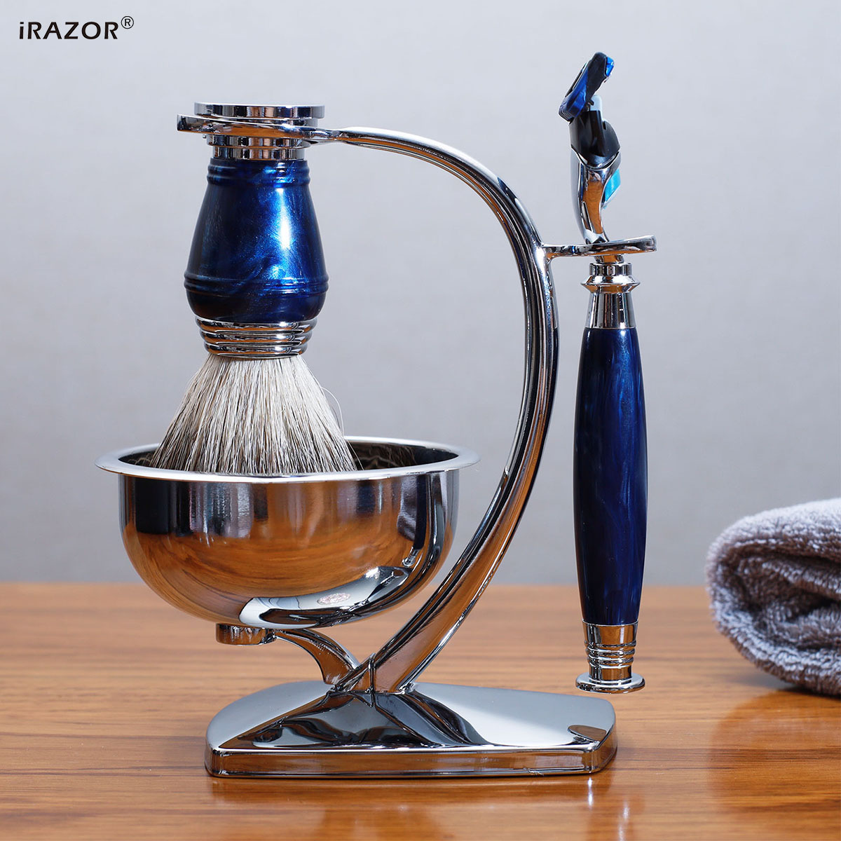 iRAZOR Royal Blue Luxury Men's - Men'S Grooming Razor Kit review and price