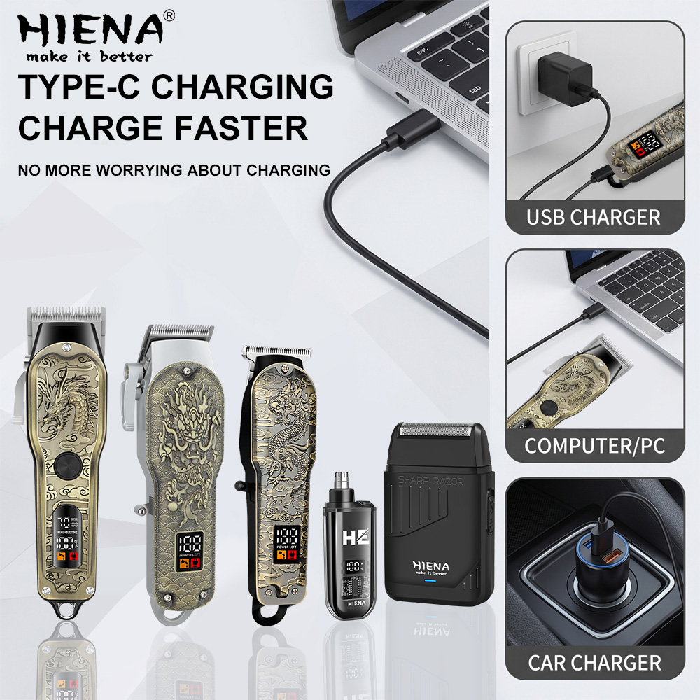 HIENA 5pcs Professional Hair C - Men'S Grooming Electric Trimmer review and price