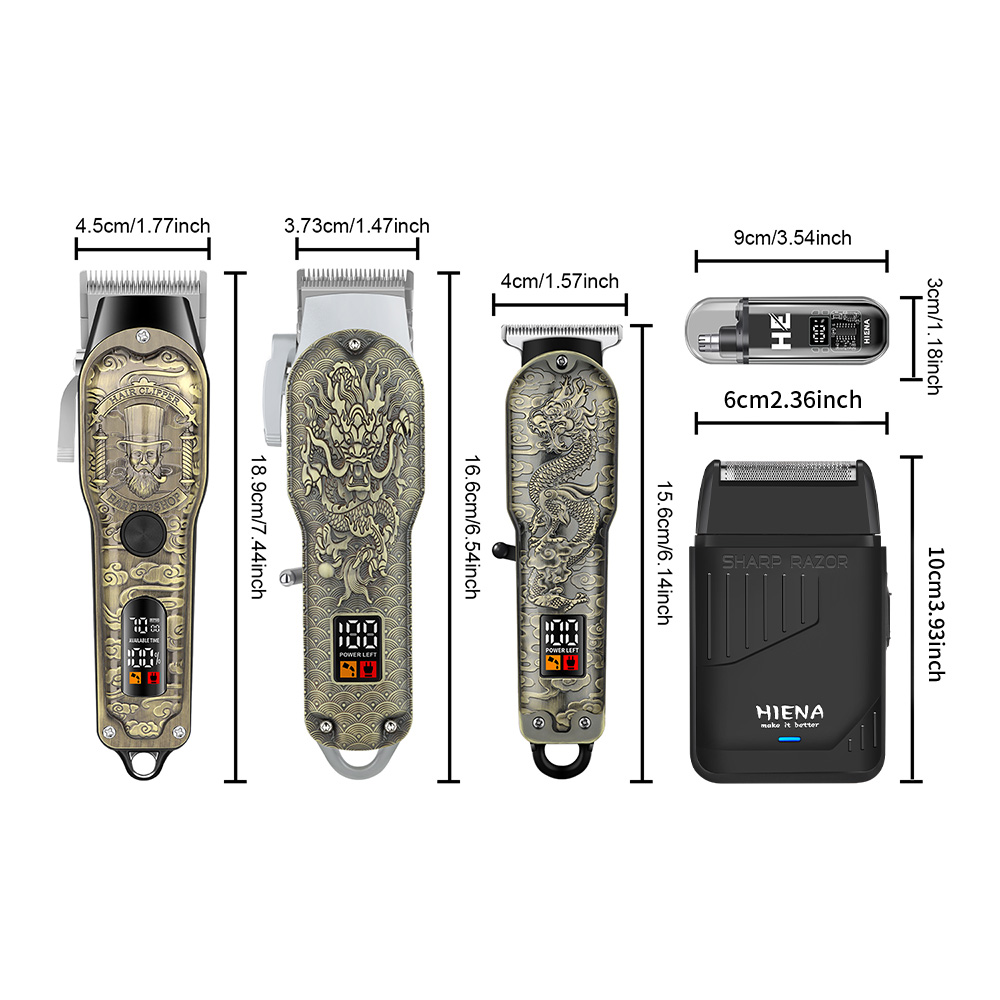 HIENA 5pcs Professional Hair C - Men'S Grooming Electric Trimmer review and price