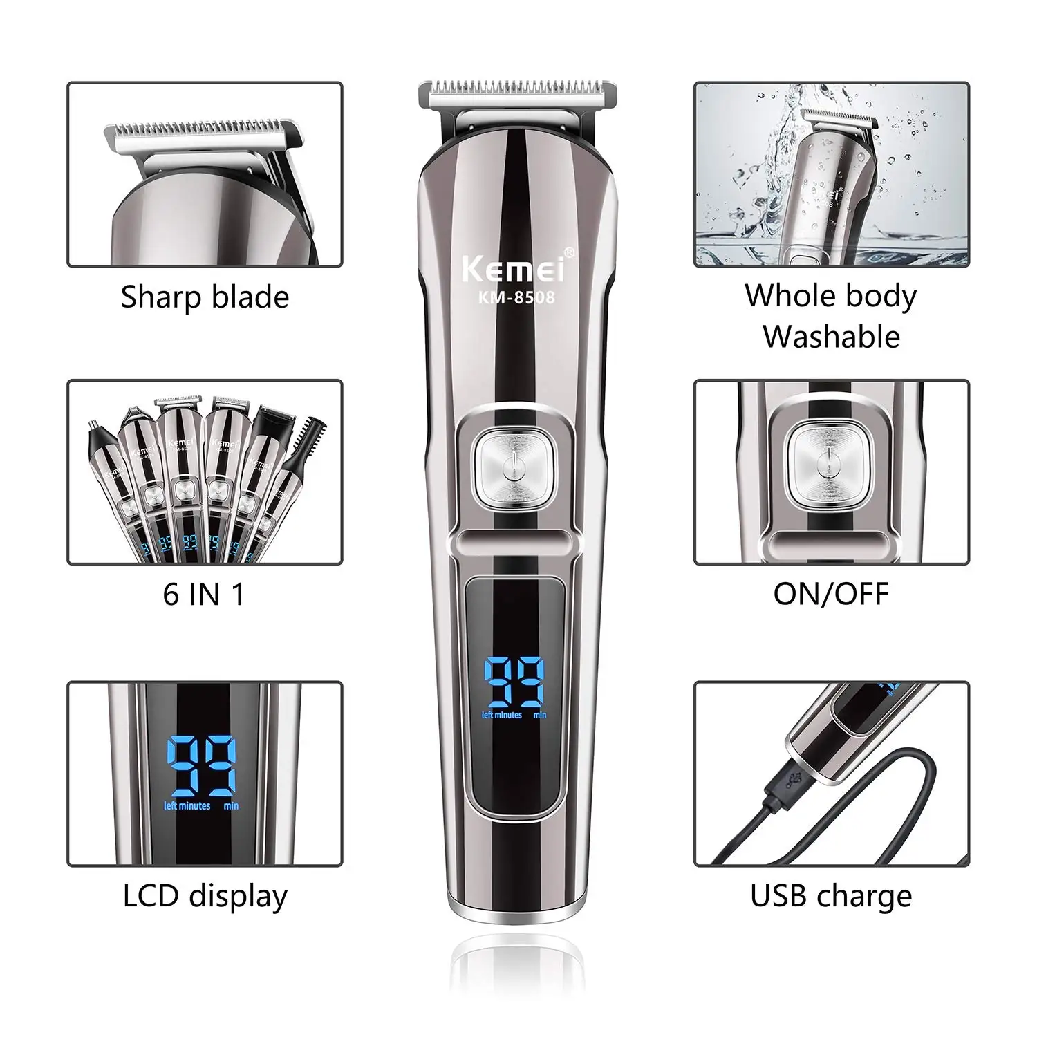 Kemei Professional Multifuncti - Men'S Grooming Electric Trimmer review and price